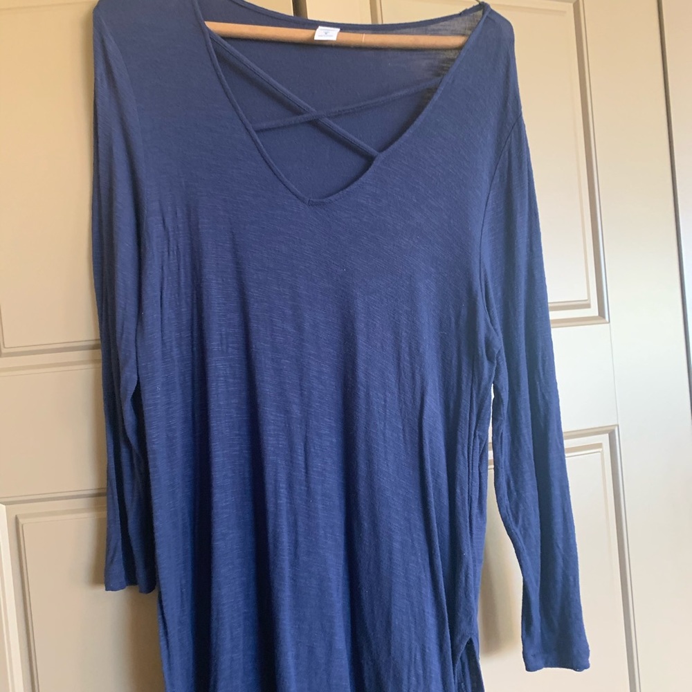 Navy Three-Quarter Sleeve Tunic